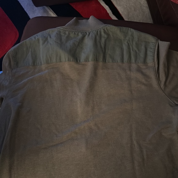 Army green pocketed zip up - Picture 4 of 4